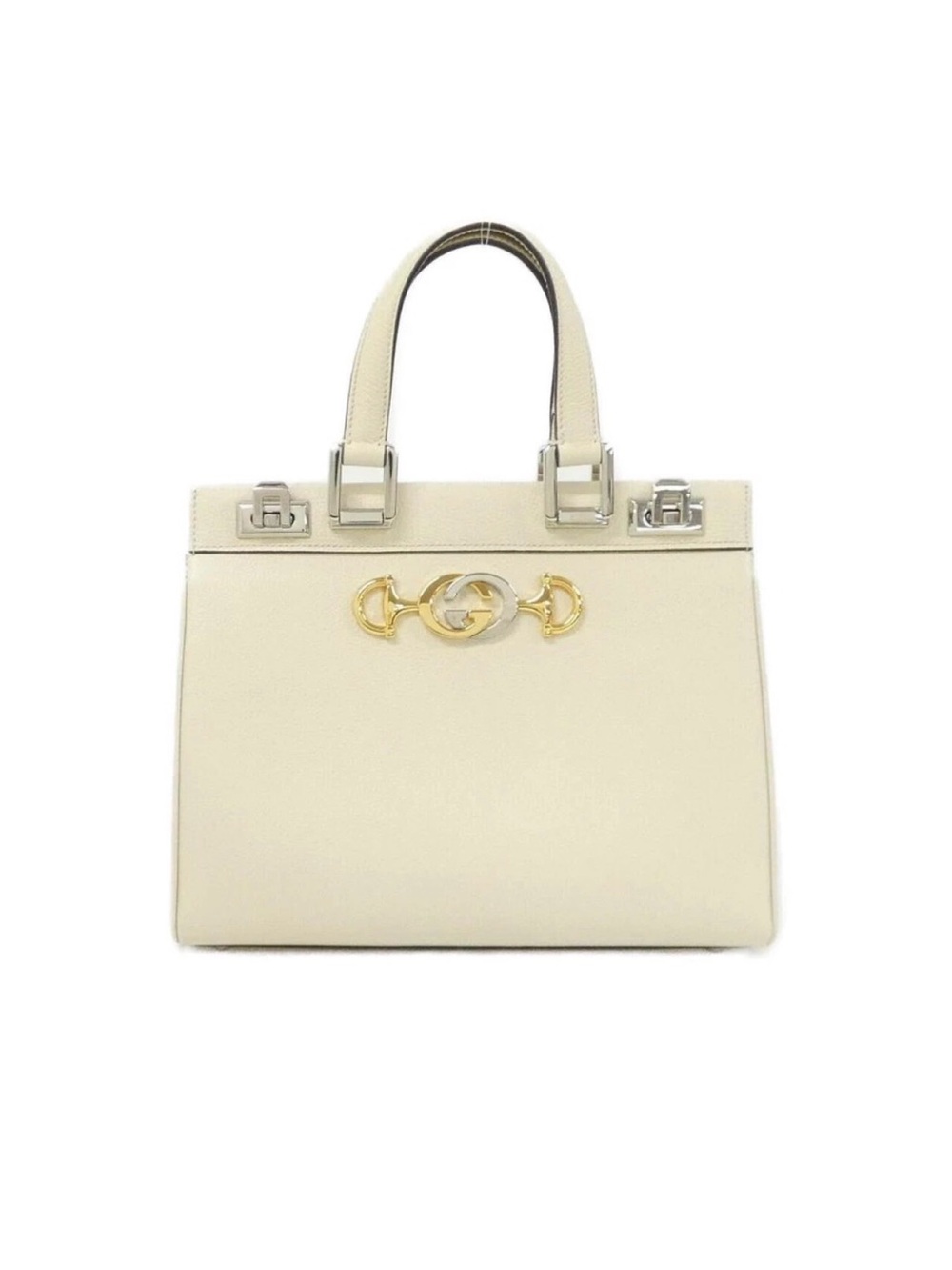 Gucci Zumi Cream Leather bag  with Gold-Tone Horsebit